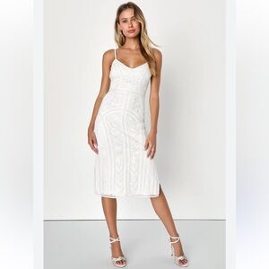 Lulu's White Midi Dress